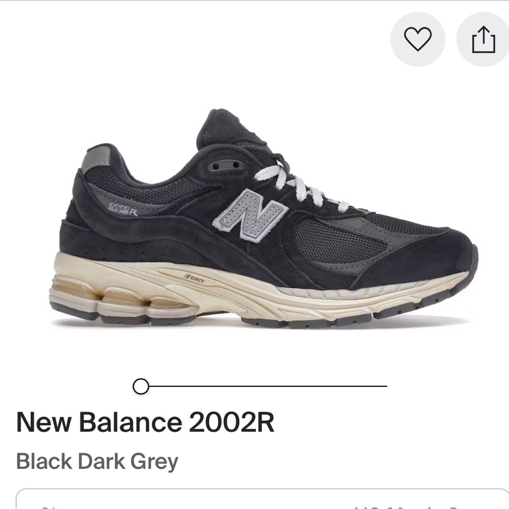 New Balance 2002R Shoes - Black and Dark Grey